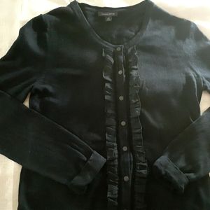 Navy Blue Ruffled Cardigan